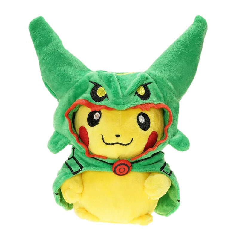 Peluche Pikachu déguisé en Rayquaza Vert