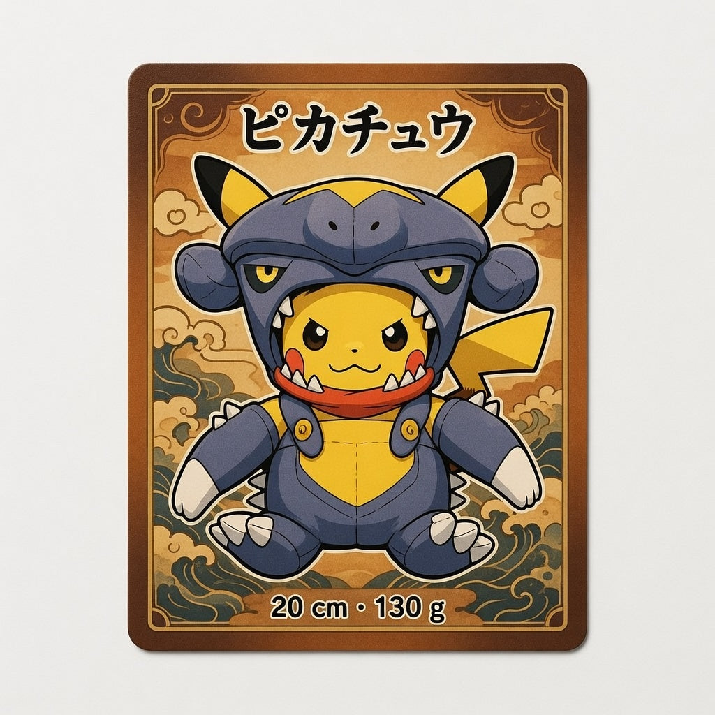 Peluche Pikachu déguisé en Garchomp