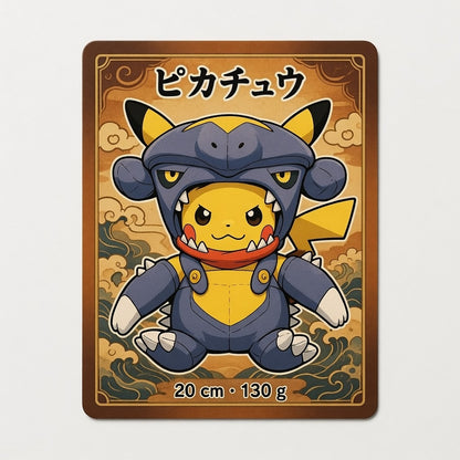 Peluche Pikachu déguisé en Garchomp