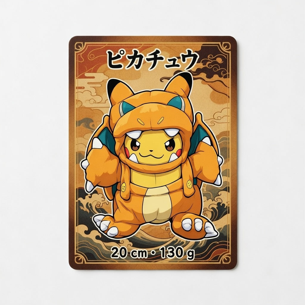 Peluche Pikachu déguisé en Dracaufeu