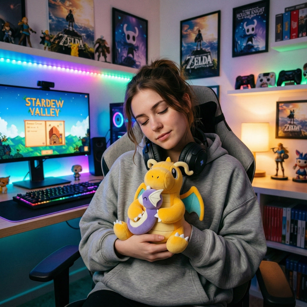 Peluche Dracolosse avec minidraco
