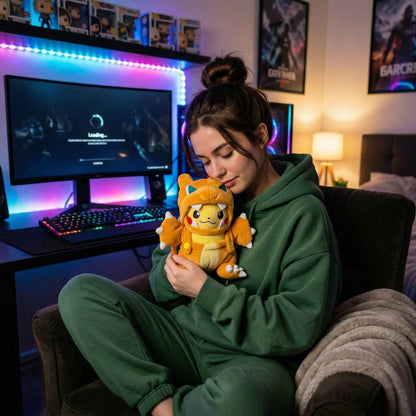 Peluche Pikachu déguisé en Dracaufeu