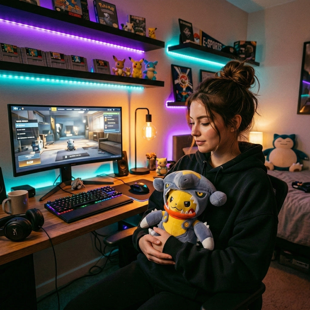 Peluche Pikachu déguisé en Carchacrok