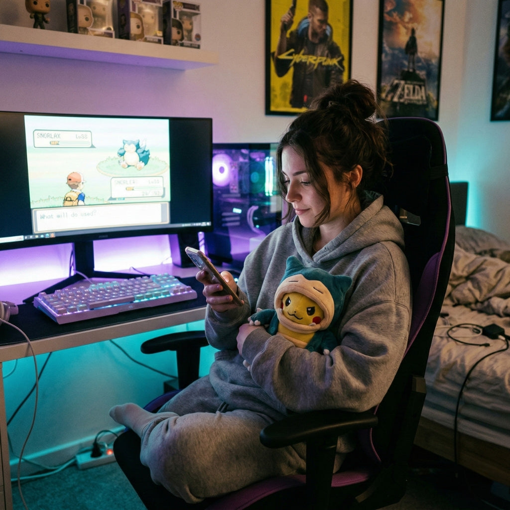 Peluche Pikachu déguisé en Ronflex