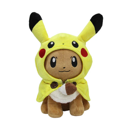 Peluche Evoli déguisé en Pikachu