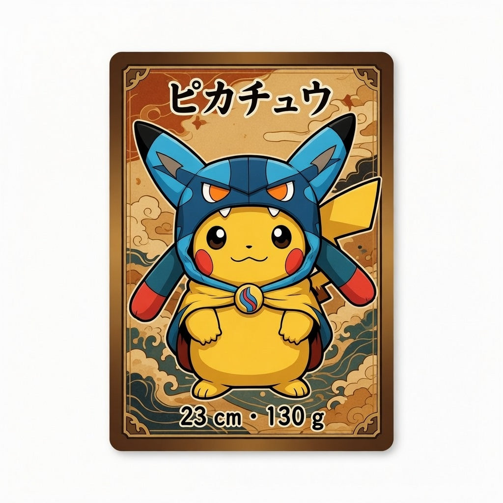 Peluche Pikachu déguisé en Lucario