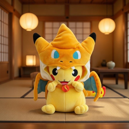 Pikachu déguisé en Mega Dracaufeu Y