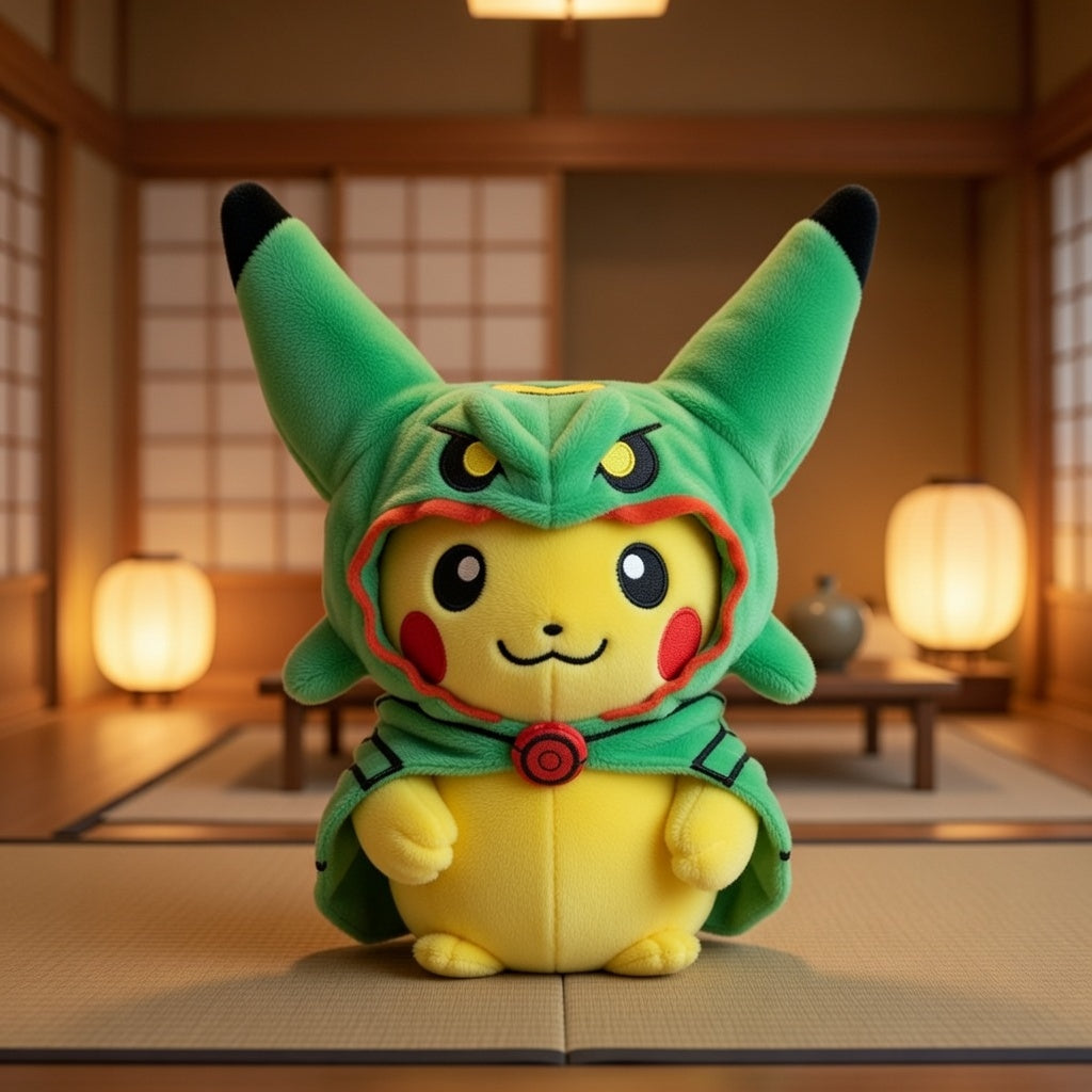 Peluche Pikachu déguisé en Rayquaza